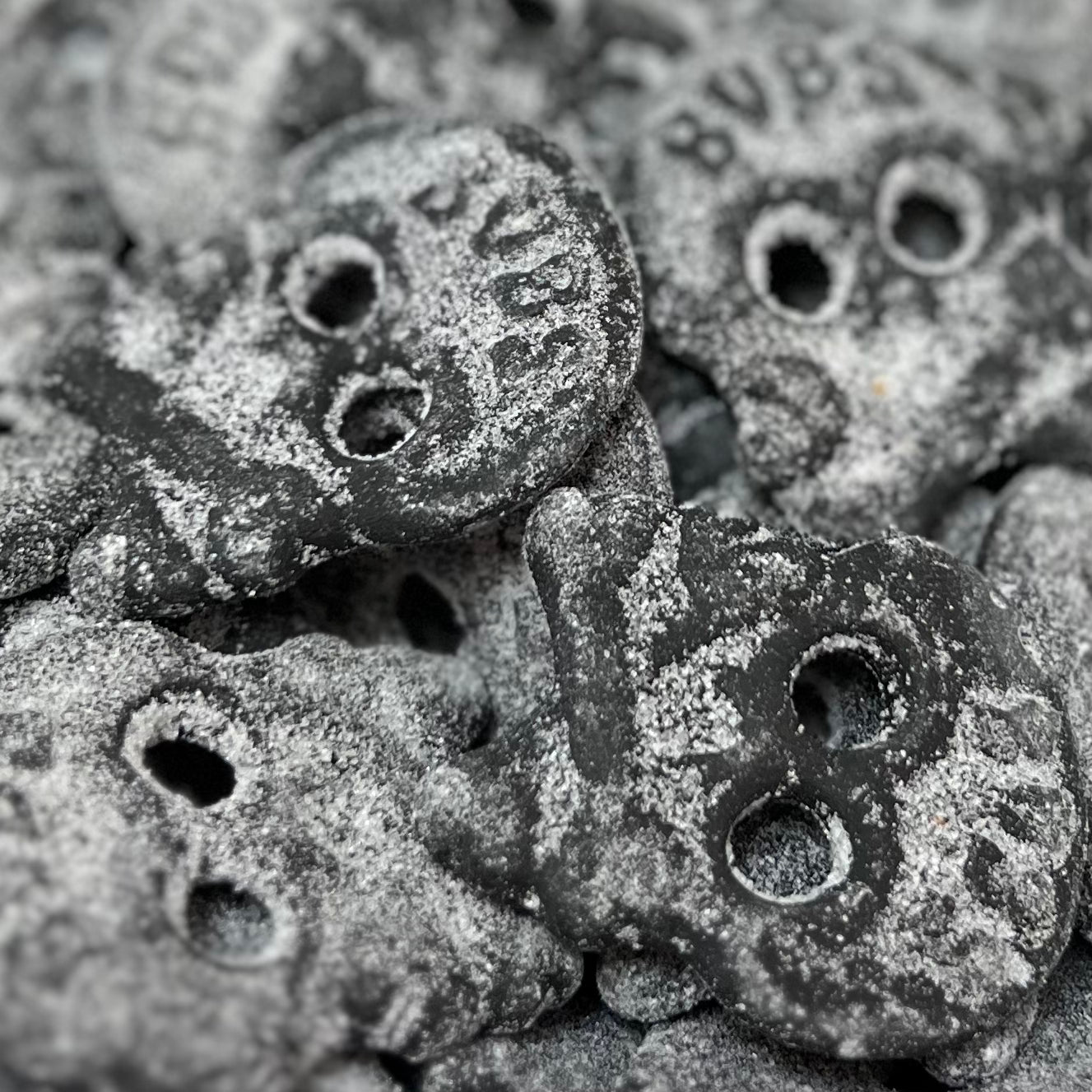 Saltskallar (Swedish salty licorice skulls)