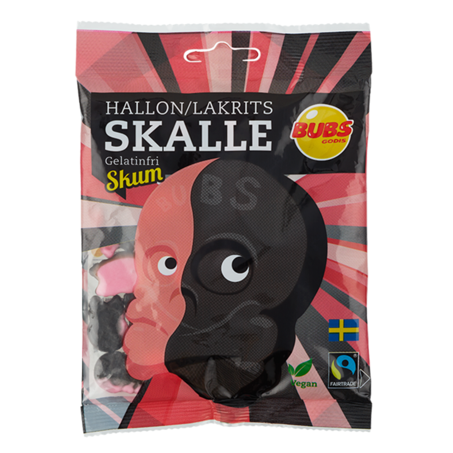 Bubs Raspberry Licorice Skulls Foam 90g