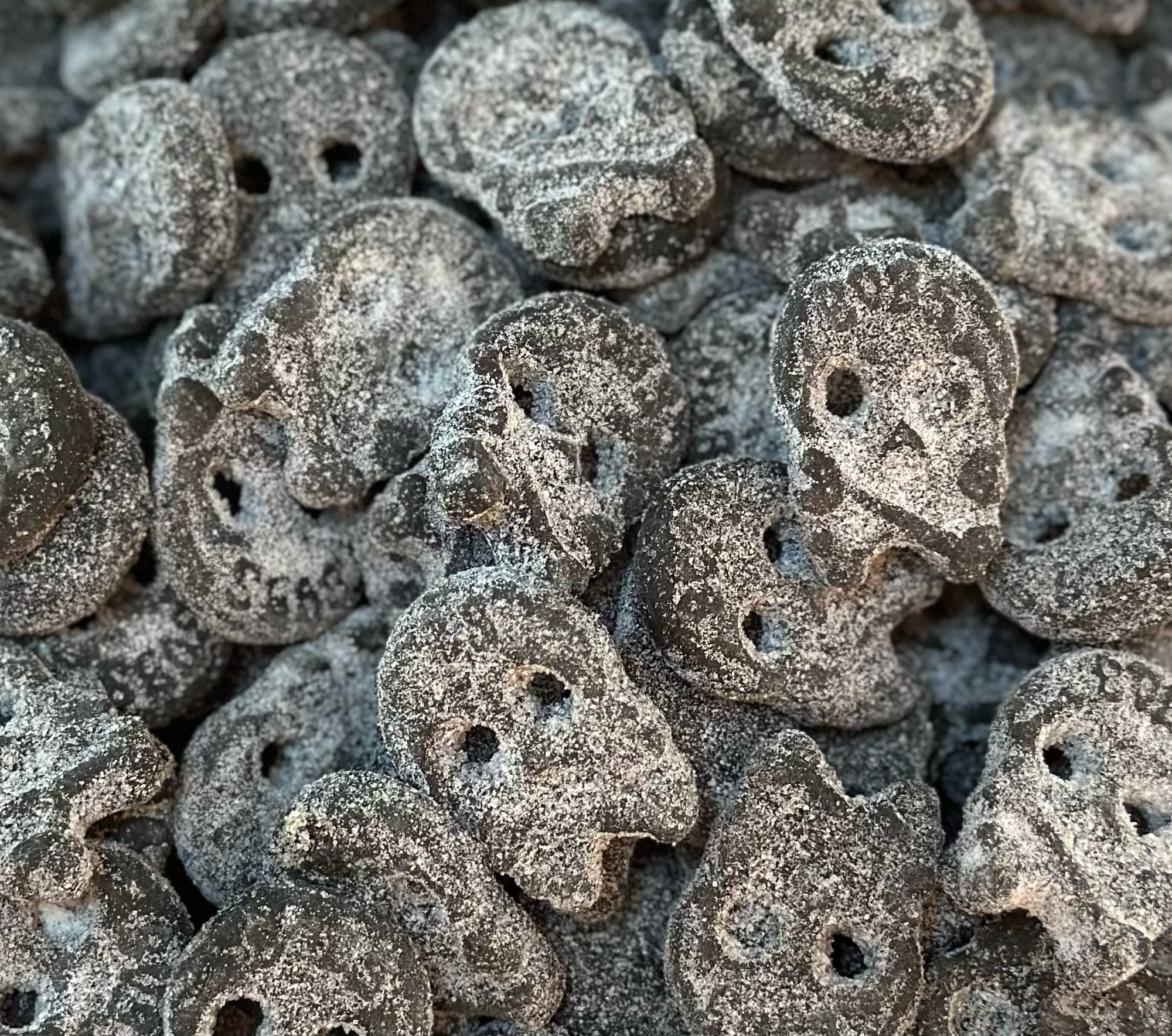 Bubs Mini Salty Licorice Skulls Swedish Candy Gummy