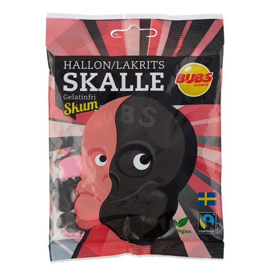 Bubs Raspberry Licorice Skulls Foam 90g